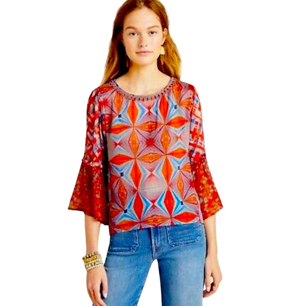 Anthropologie Camillia Bell-Sleeved Blouse